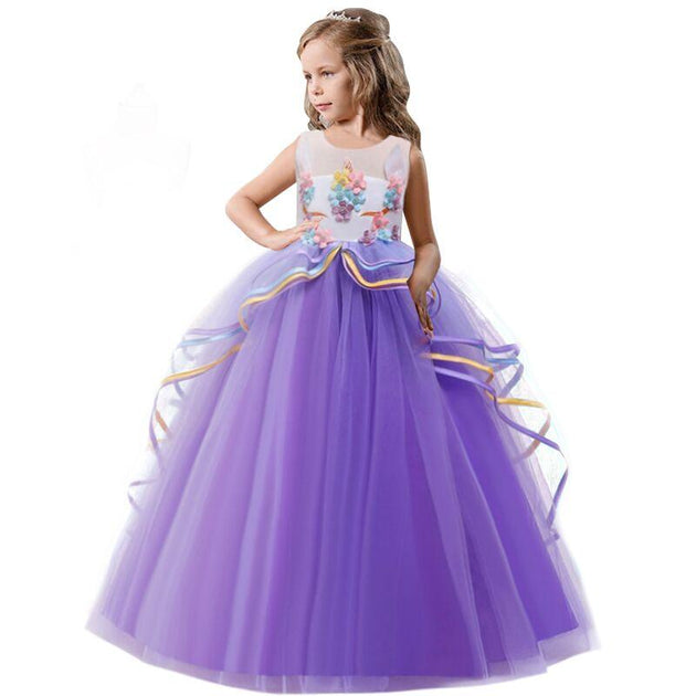 slim fit dress slacks Girl Dress Rainbow Unicorn Party Elegant Flower Lace Tutu Princess Ball  Dresses by MomyMall