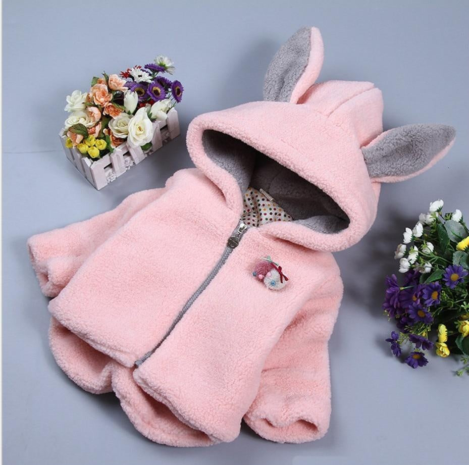 Toddler Girls Coat Winter Fashion Rabbit Thick Outwear 0-4 Years - MomyMall