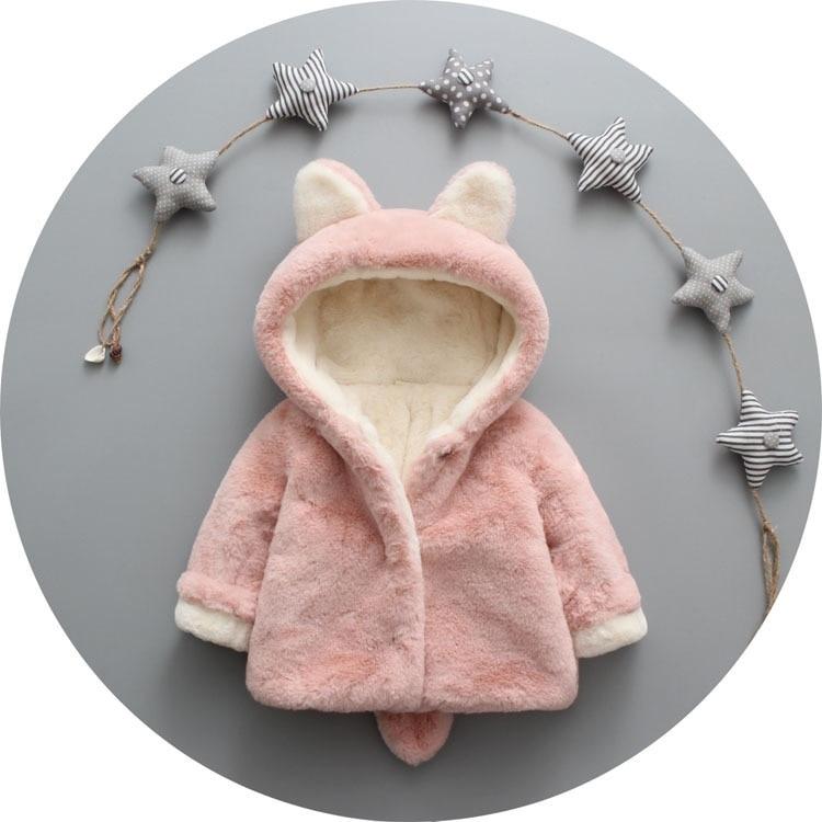 Toddler Girls Coat Winter Fashion Rabbit Thick Outwear 0-4 Years - MomyMall