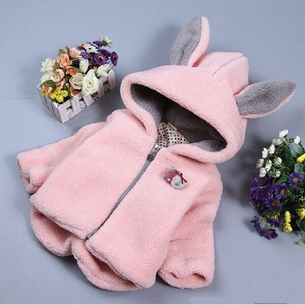 Toddler Girls Coat Winter Fashion Rabbit Thick Outwear 0-4 Years - MomyMall Pink / 12-18 Months