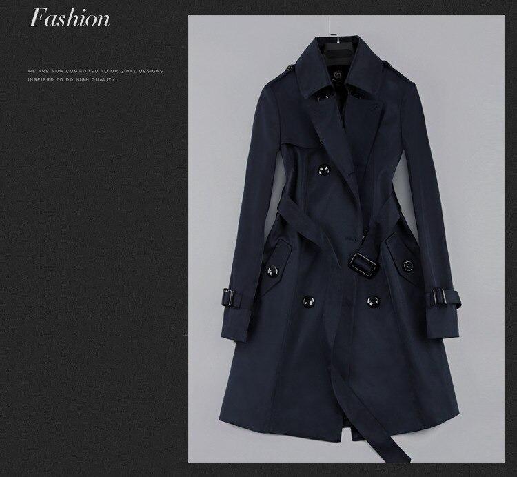 Double Breasted Mid-Thigh Trench Coat