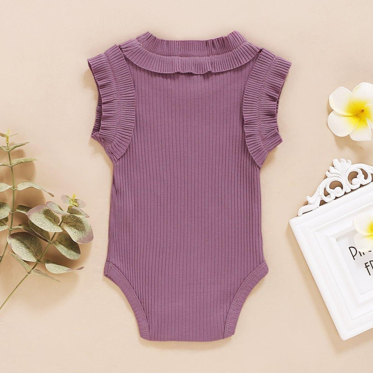 Lovely Solid Color Baby Romper