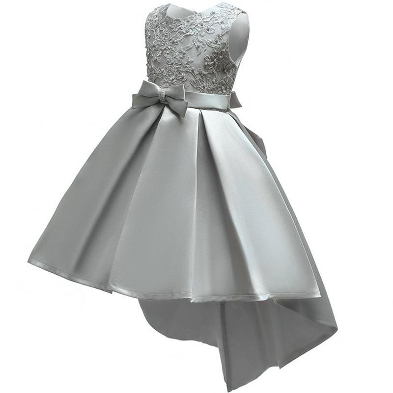 Little Girls Beading Birthday Prom Party Dresses - MomyMall Grey / 3T - 4T