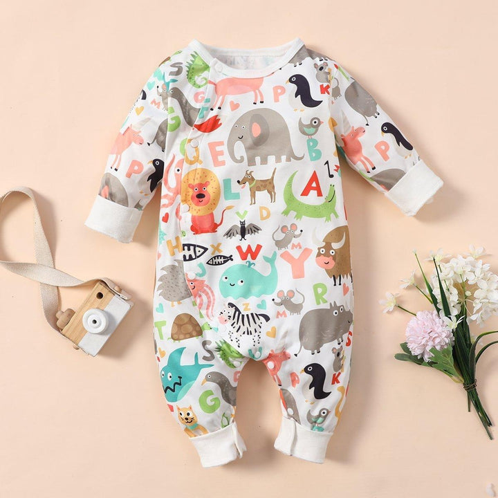 Sweet Animal Paradise Printed Baby Jumpsuit - MomyMall