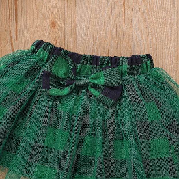 3PCS My 1st Christmas Letter Print Baby Skirt Set