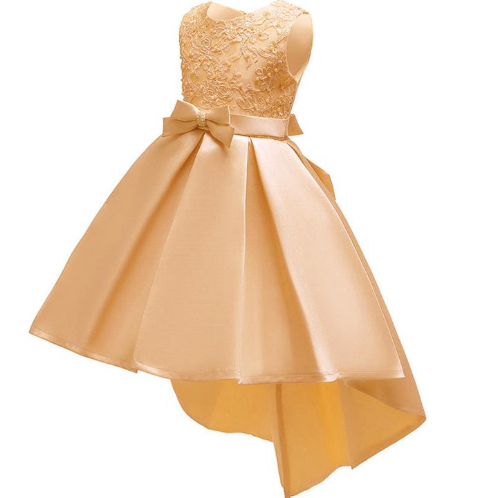 Little Girls Beading Birthday Prom Party Dresses - MomyMall Yellow / 3T - 4T