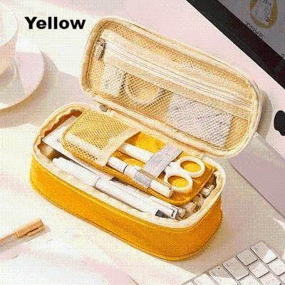 Block Color Stationery Case - MomyMall Yellow