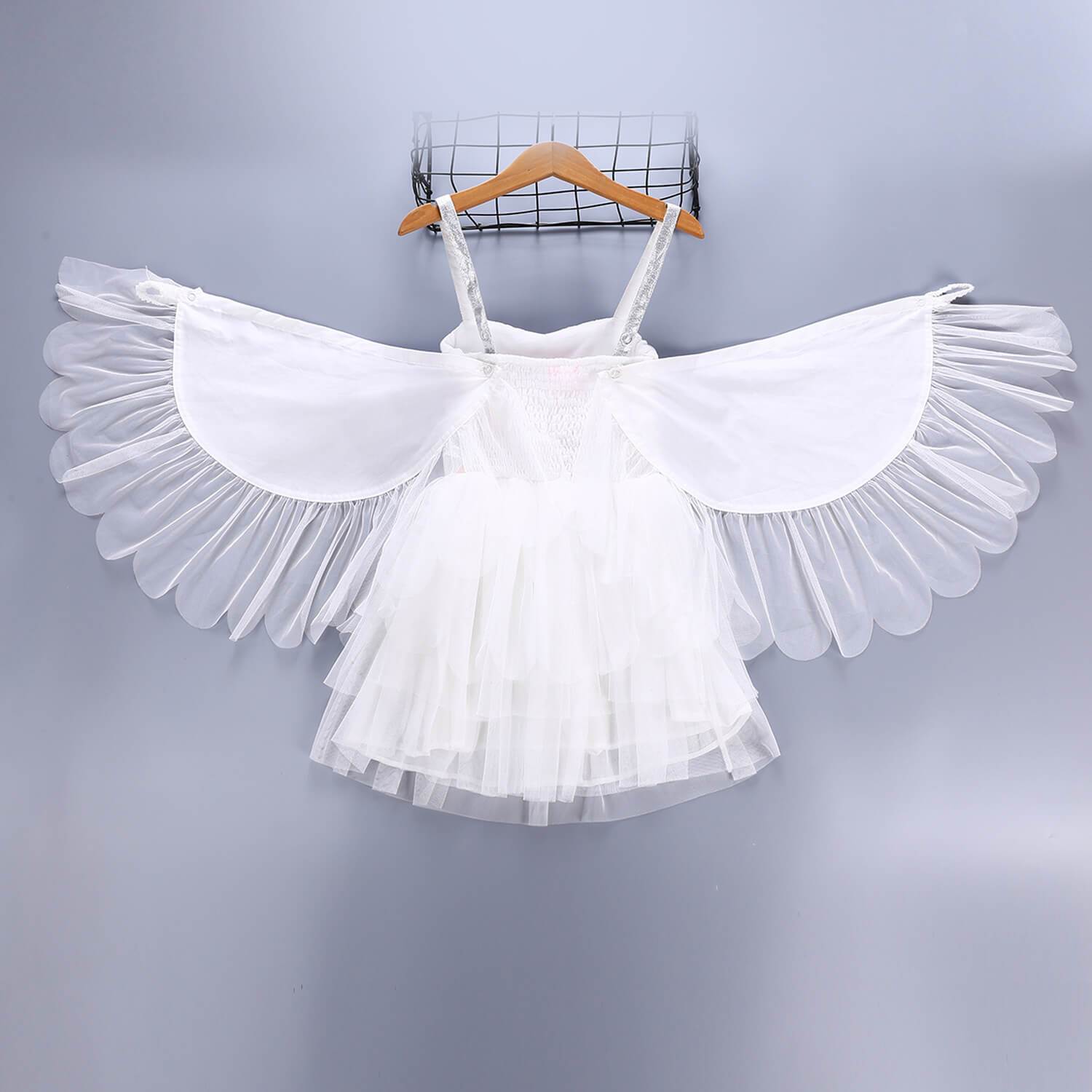 Girls Cute Swan Party Dress With Wings - MomyMall