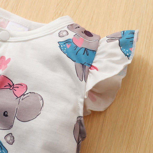 Lovely Koala Printed Baby Romper