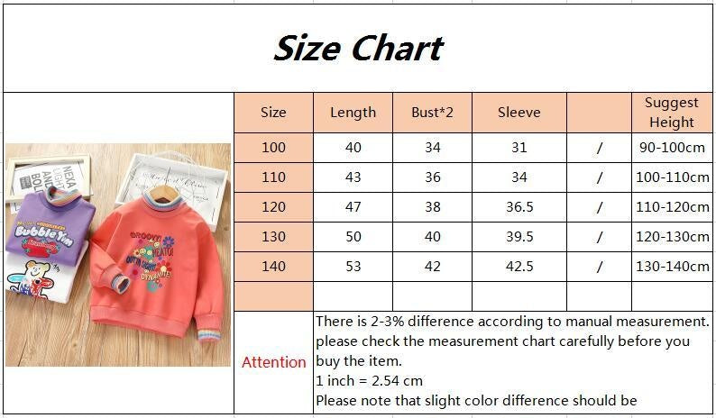 Girls Cotton Sweatshirt Printed Letters Stitching Shirt