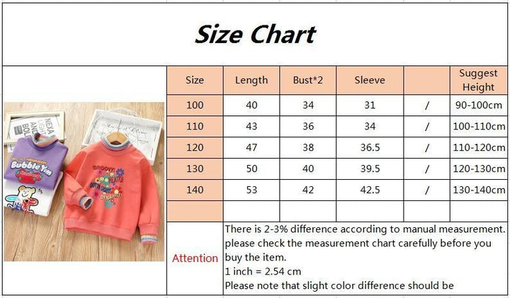 Girls Cotton Sweatshirt Printed Letters Stitching Shirt