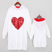 Family Matching Heart-shaped Hooded Parent-child Shirts - MomyMall