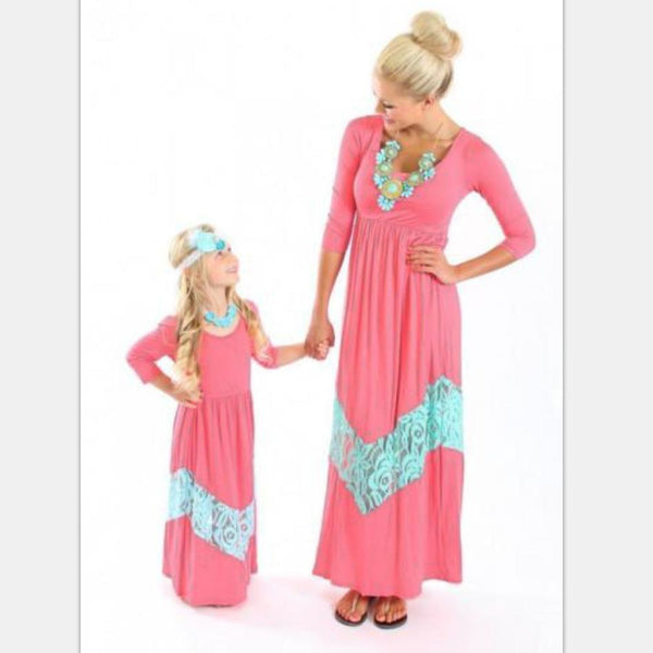 Family Matching Solid Color Parent-child Dress - MomyMall Type1 / S