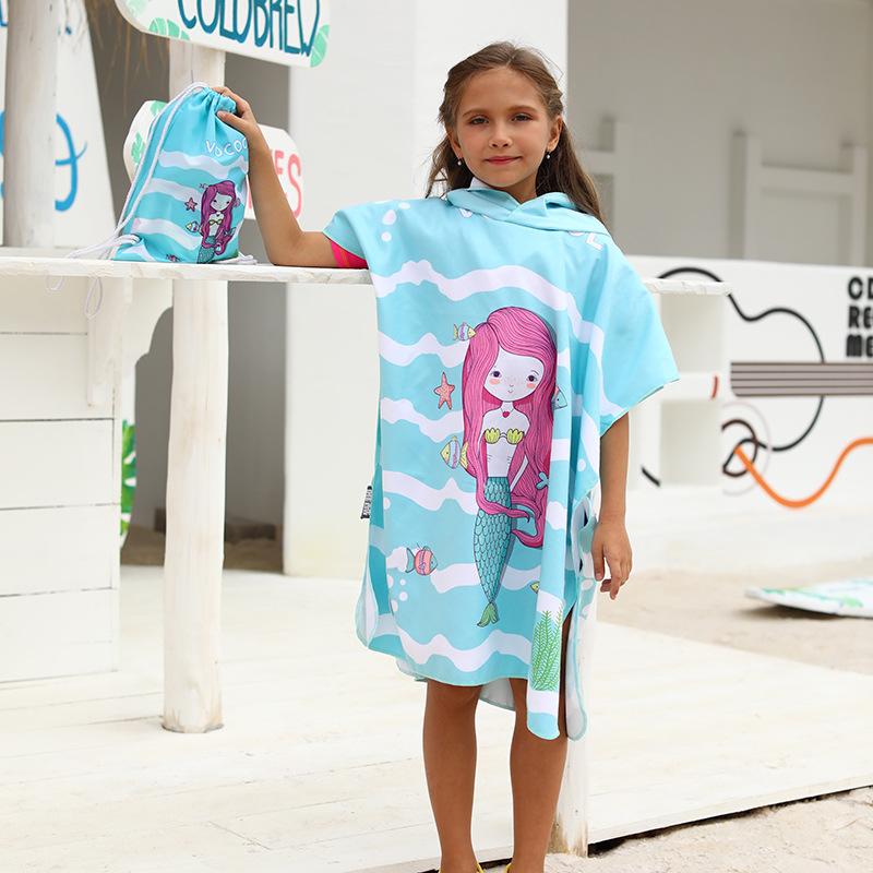 Kids Quick Drying Bathrobe Printing Absorbent Towel Pajamas - MomyMall style9 / 68*80