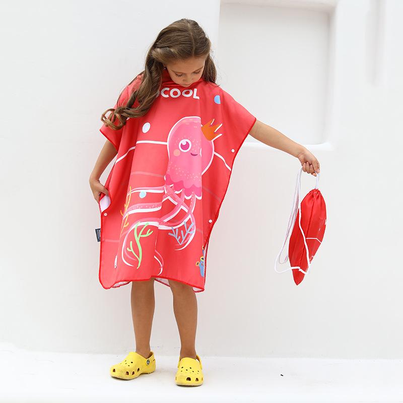 Kids Quick Drying Bathrobe Printing Absorbent Towel Pajamas - MomyMall style3 / 68*80