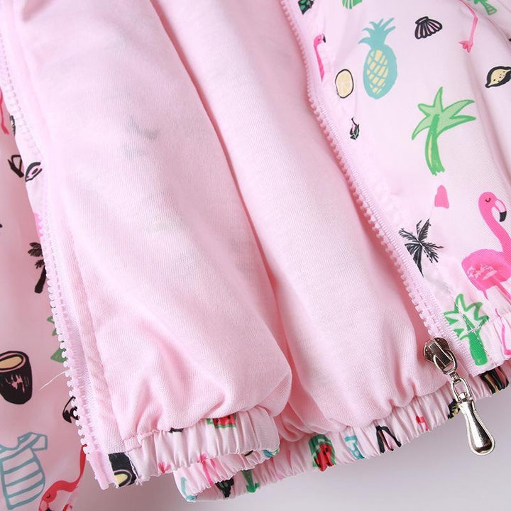 Flamingo Baby Kid Girls Jacket Zipper Coats - MomyMall