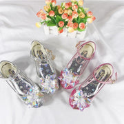 Kid Girl Princess Shoes Glass Crystal Shoes - MomyMall