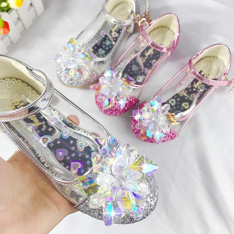 Kid Girl Princess Shoes Glass Crystal Shoes - MomyMall