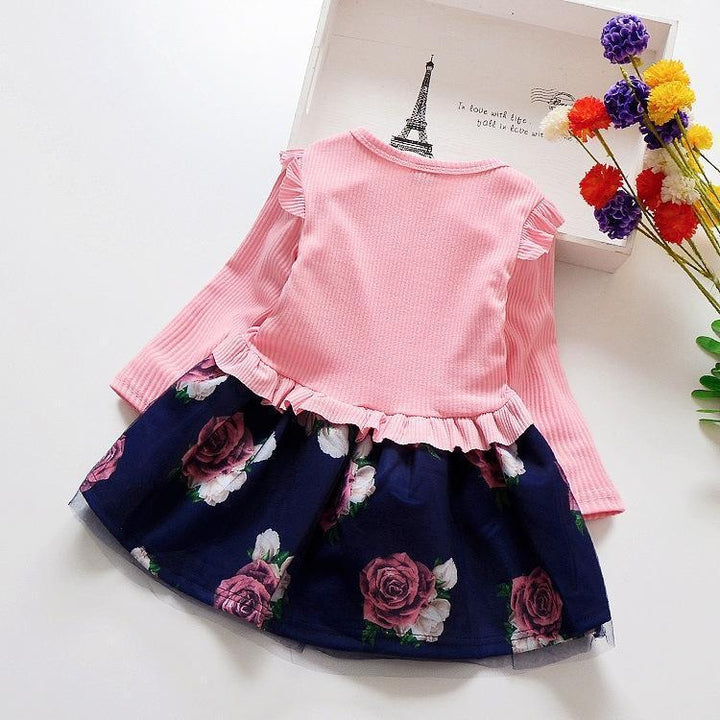 Girls Flower Long Sleeve Party Pageant Dresses for 1-4 Years - MomyMall
