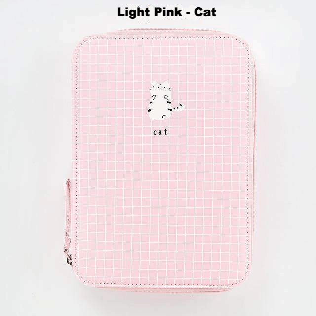 Check Pastels Stationery Case - MomyMall Light Pink - Cat
