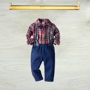 Cotton Long-sleeved Baby Boy 2 Pcs Christmas Set Formal Wear