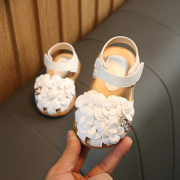 Baby Girl Flower Sandal Baby Princess Walking Shoes - MomyMall White / US5.5/EU21/UK4.5Toddle