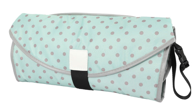 Baby Polyester Convenient Diaper Changing Pad Waterproof Nursing Bag - MomyMall Dark green dot