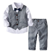Baby Boy Set Suits Weddin Formal 2 Pcs Outfit - MomyMall grey / 1-2 Years