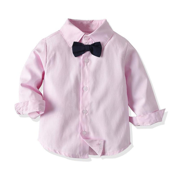 Pink Long-sleeved Baby Boy 3 Pcs Set suits - MomyMall