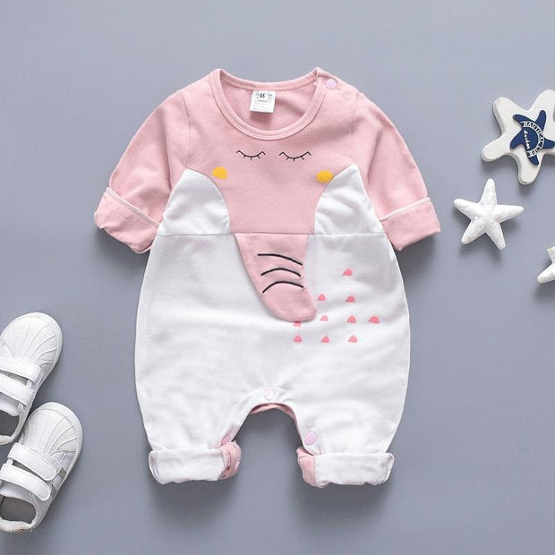 New Baby Cartoon Elephant Casual 3D Cotton Jumpsuit Romper High Quality - MomyMall Pink / 66cm:0-3months