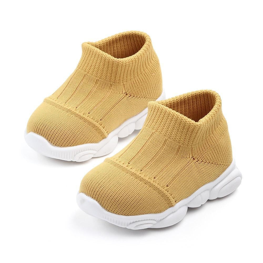 Solid Color Flyknit Prewalker Athletic Baby Shoes