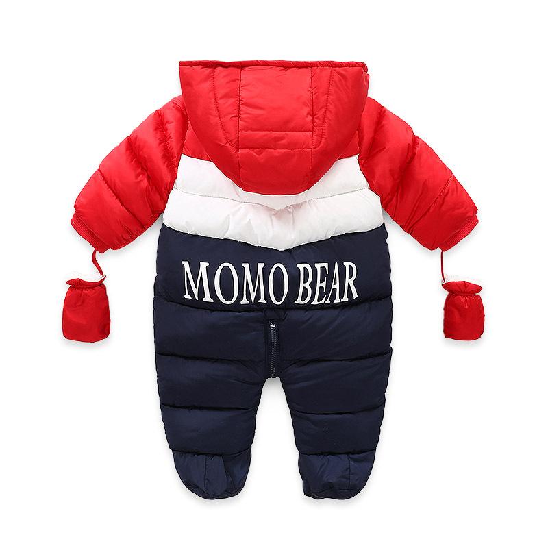 Baby Boy Winter Duck Down Snowsuit Newborn Thick Rompers - MomyMall