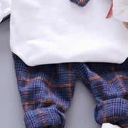 Boy Suit Autumn Plaid Long Sleeves Fashion 3 Pcs Set - MomyMall