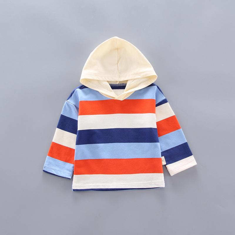 Boy Girl Cartoon Bear Cowboy Autumn Striped Long Sleeve 2 Pcs Suits