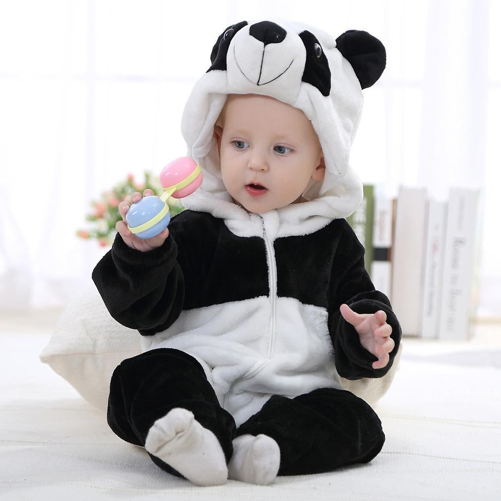 Baby Clothes Fall Style Animal Jumpsuit Flannel Crawl Pajamas For 0-5 years - MomyMall