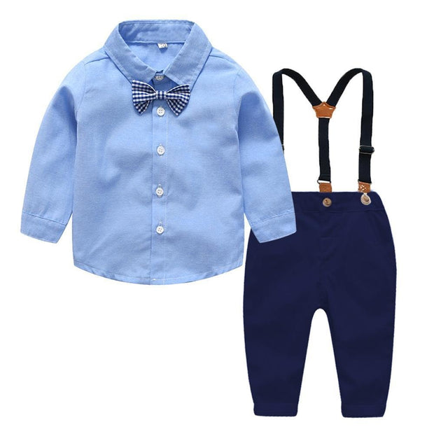 Autumn Gentleman Overalls Baby Boy Set Formal 2 Pcs Suits - MomyMall