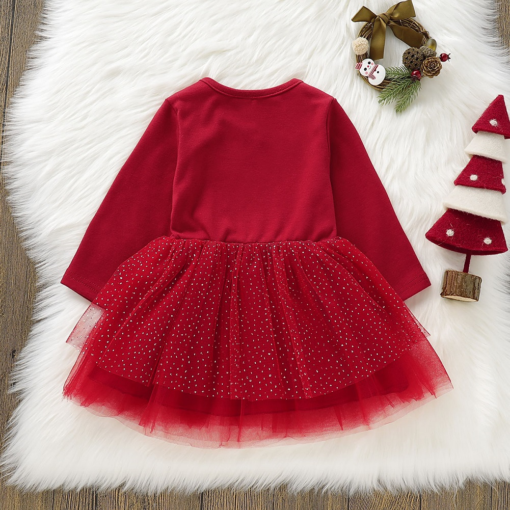 Girl Christmas Dress Gauze Cute Fashion Sister Dresses - MomyMall