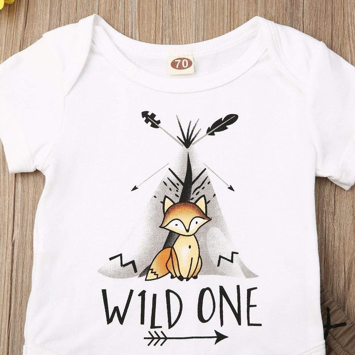 2PCS "Wild One" Cute Fox Printed Baby Set - MomyMall