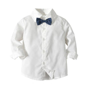 Gray Bow Striped Baby Boy Set 2 Pcs suits