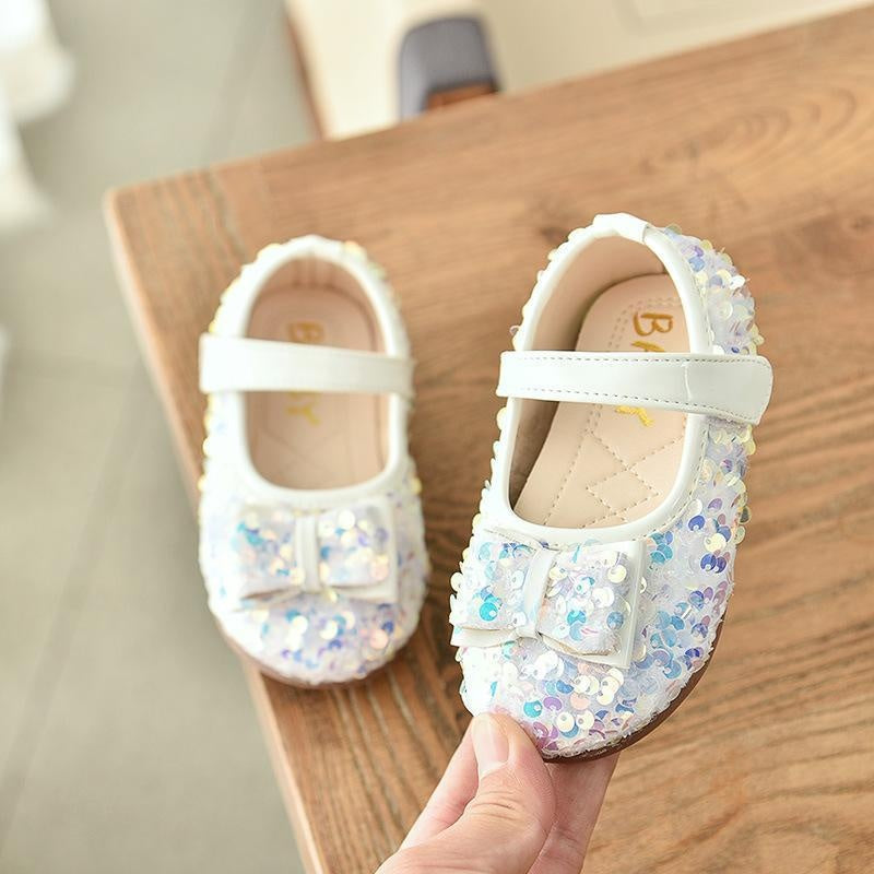 Girl Princess Shoes Sequined Crystal Shoes Soft-soled Single Shoes