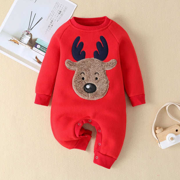 New Kids Baby Long-sleeved Elk Christmas Romper