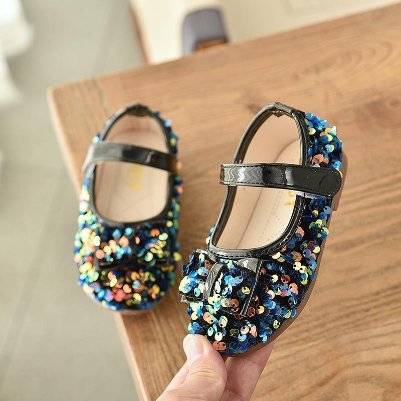 Girl Princess Shoes Sequined Crystal Shoes Soft-soled Single Shoes