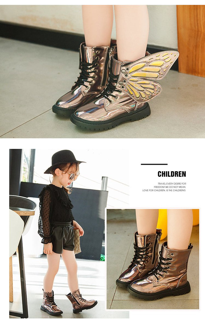 Children Shoes New Winter PU Leather Waterproof Martin Boots - MomyMall