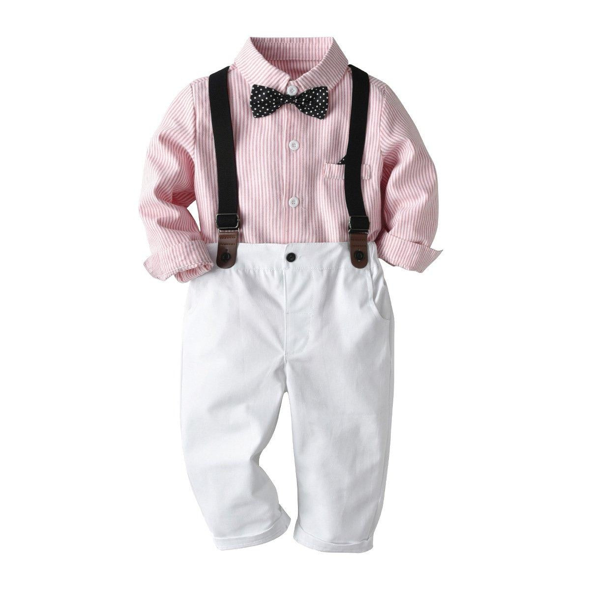 Striped Long Sleeved 2 Pcs Baby Boy Set Formal Suits