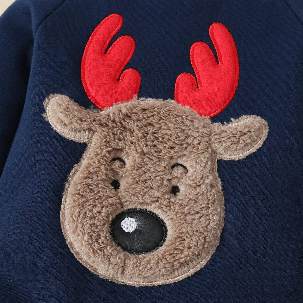 New Kids Baby Long-sleeved Elk Christmas Romper