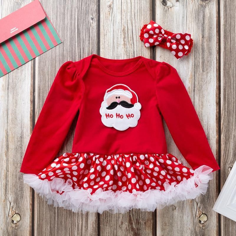 Baby Girl Christmas Long-sleeved Dress 0-2 Years - MomyMall