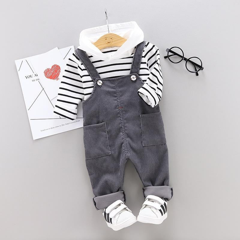 Cute Boy Girl Set Overalls 2 Pcs Casual Suits - MomyMall