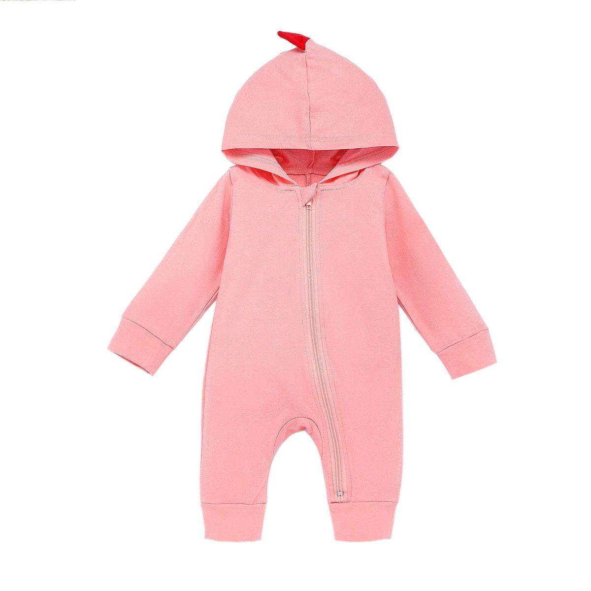 Cute Baby Dinosaur Romper Multicolor Zipper Jumpsuit Unisex Clothing Sets