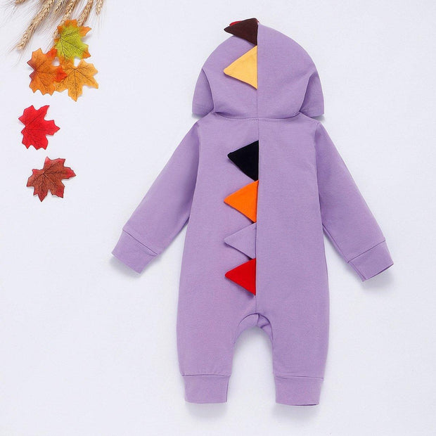 Cute Baby Dinosaur Romper Multicolor Zipper Jumpsuit Unisex Clothing Sets