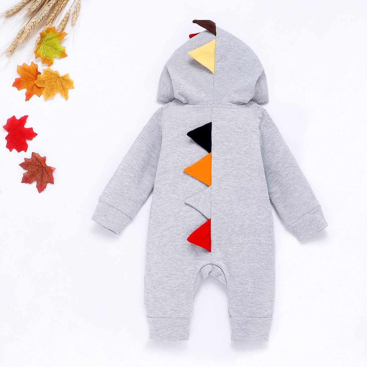 Cute Baby Dinosaur Romper Multicolor Zipper Jumpsuit Unisex Clothing Sets